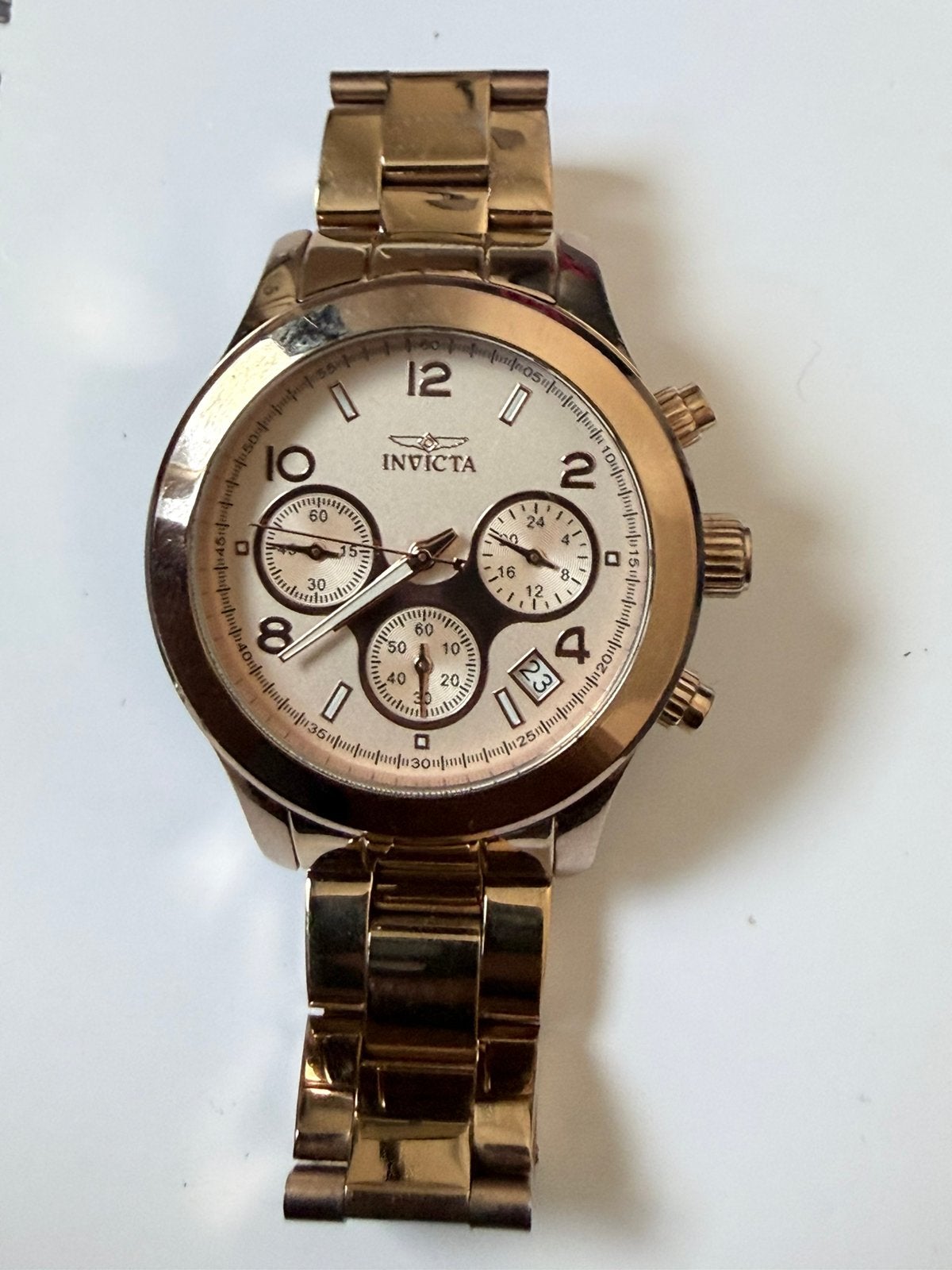 Dit is een horloge Invicta Angel origineel, Ophalen, Zo goed als nieuw, Goud