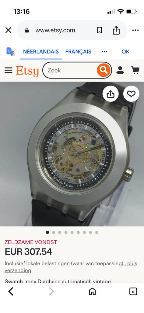 Montre swatch diaphane automatique, Enlèvement, Utilisé, Swatch