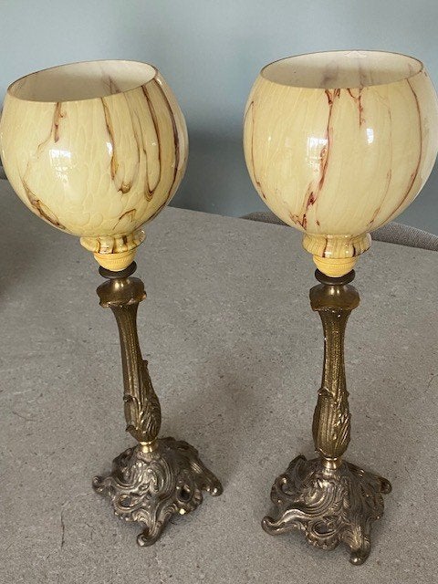 Paar vintage Art Deco tafellampen, Ophalen