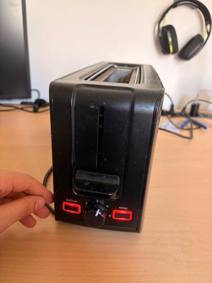 Broodrooster met lange sleuf – zwart, Electroménager, Grille-pain, Enlèvement, Comme neuf