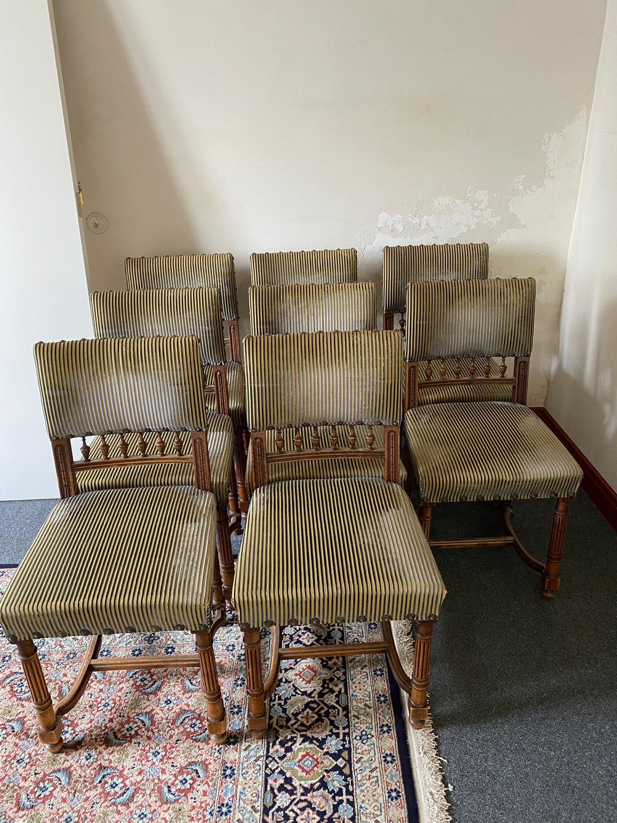 Stoffe stoelen, Ophalen, Hout, Gebruikt, Vijf, Zes of meer stoelen