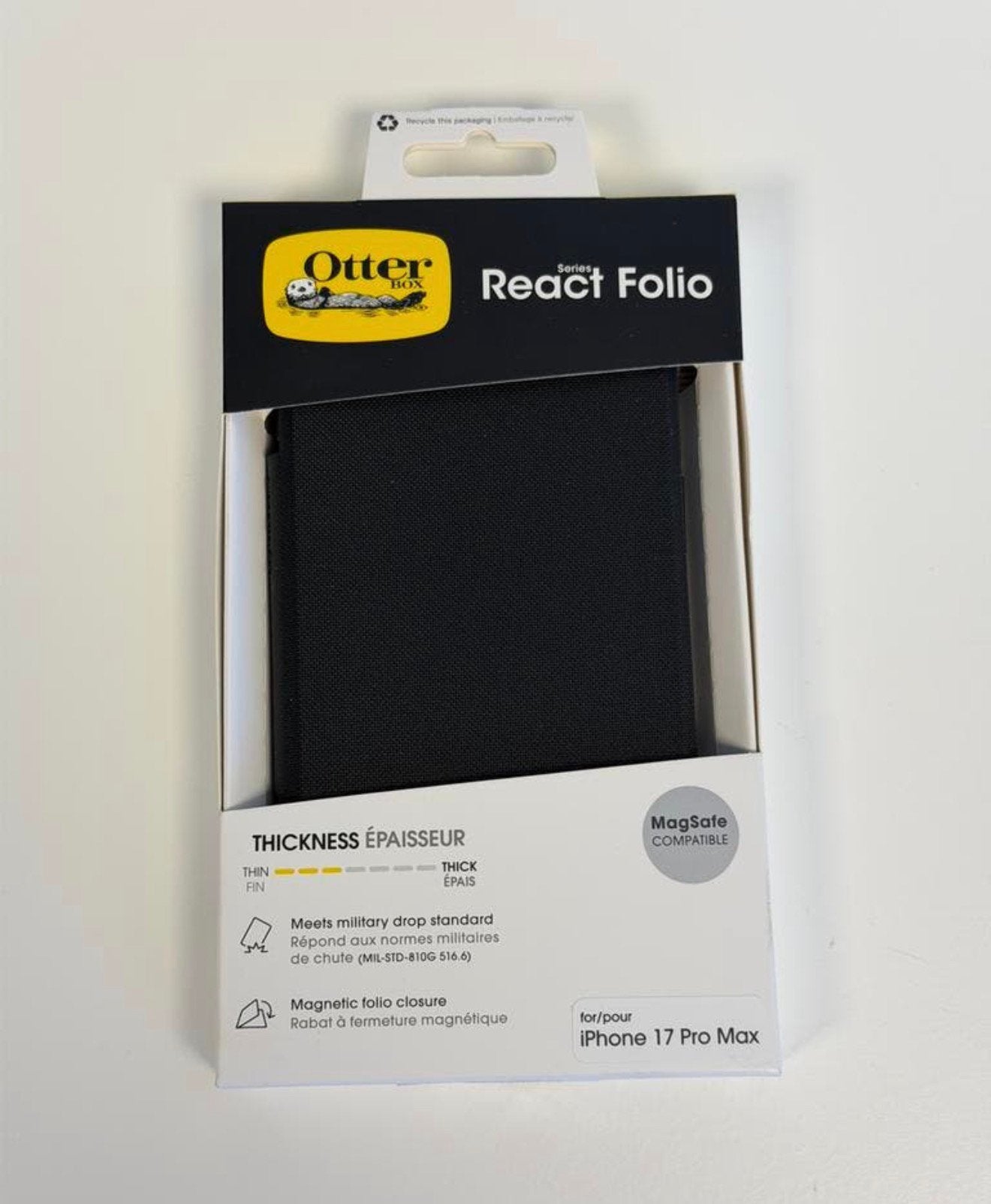 Étui OtterBox React Folio iPhone 17 Pro Max, étui livre noir, Télécoms, Téléphonie mobile | Housses, Coques & Façades | Apple iPhone