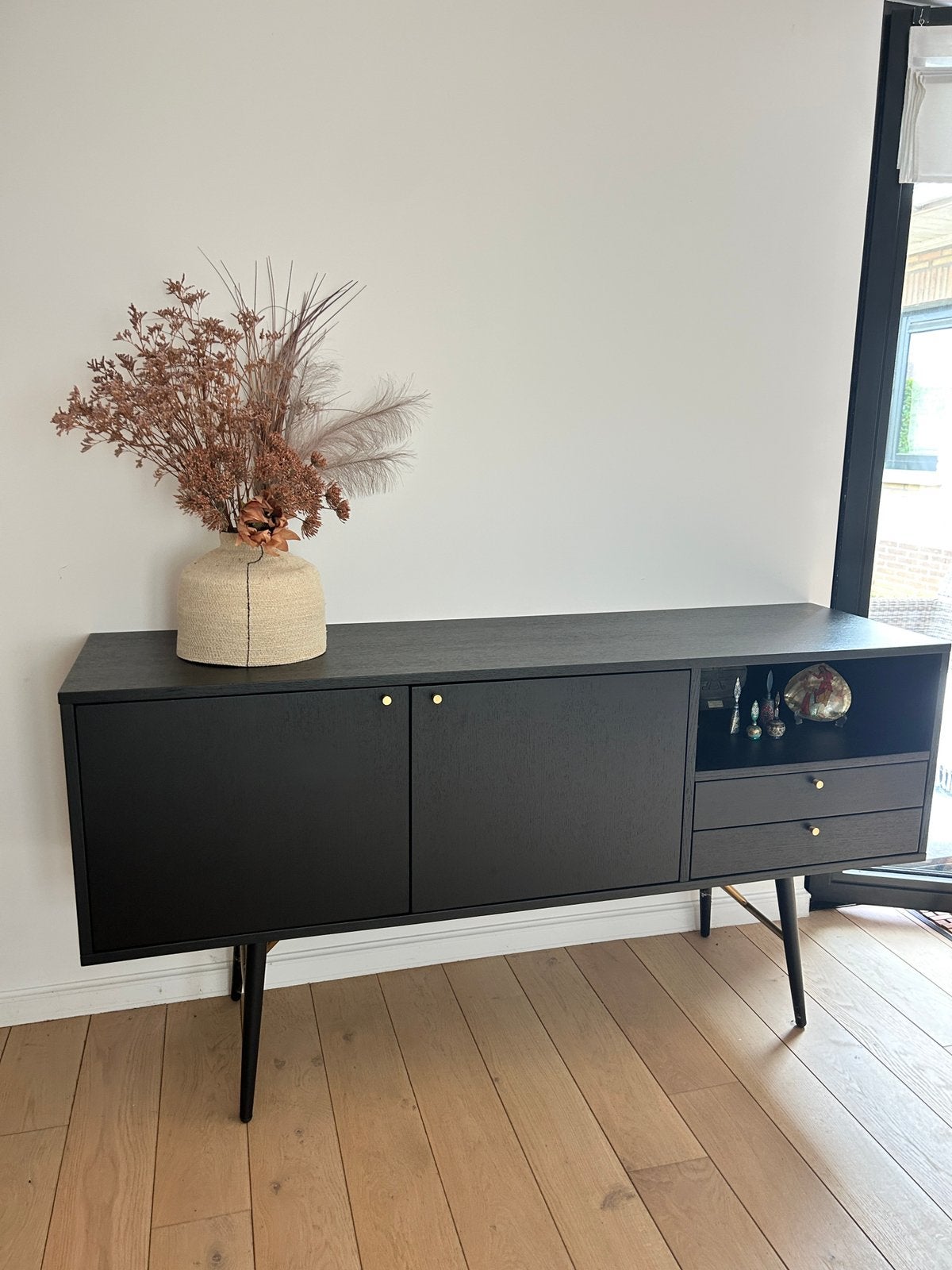 Meuble / Dressoir raffiné, en bois couleur noir, Ophalen, Zo goed als nieuw, Moderne