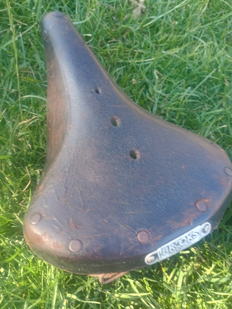 vintage Brooks lederen fietszadel B66, Brooks B66, Gebruikt, Leer, Ophalen of Verzenden