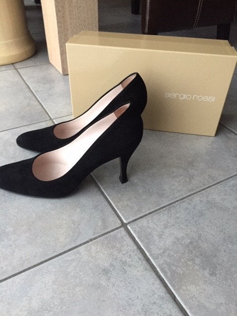 Zwarte pumps met hak, Sergio Rossi, Escarpins, Enlèvement, Porté