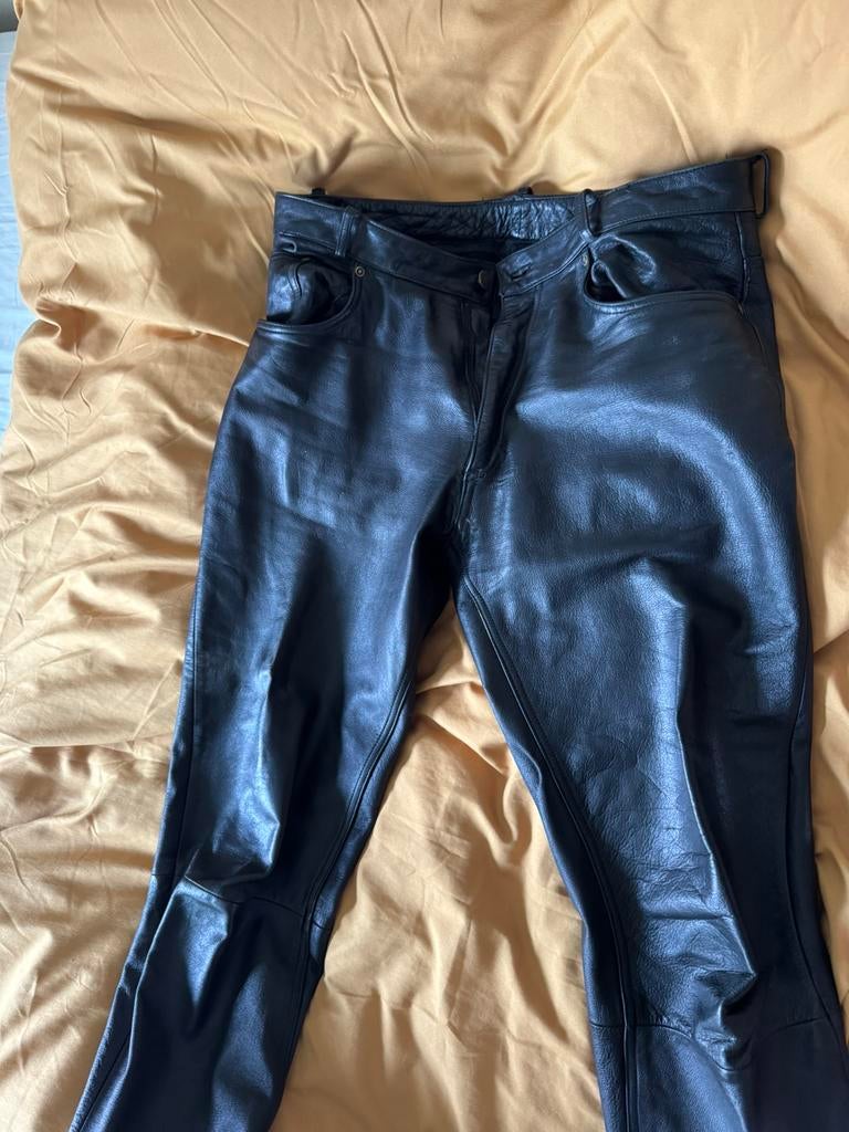 Leren broek gedragen M 50, Ophalen, Gedragen, Zwart, W33 - W34 (confectie 48/50)