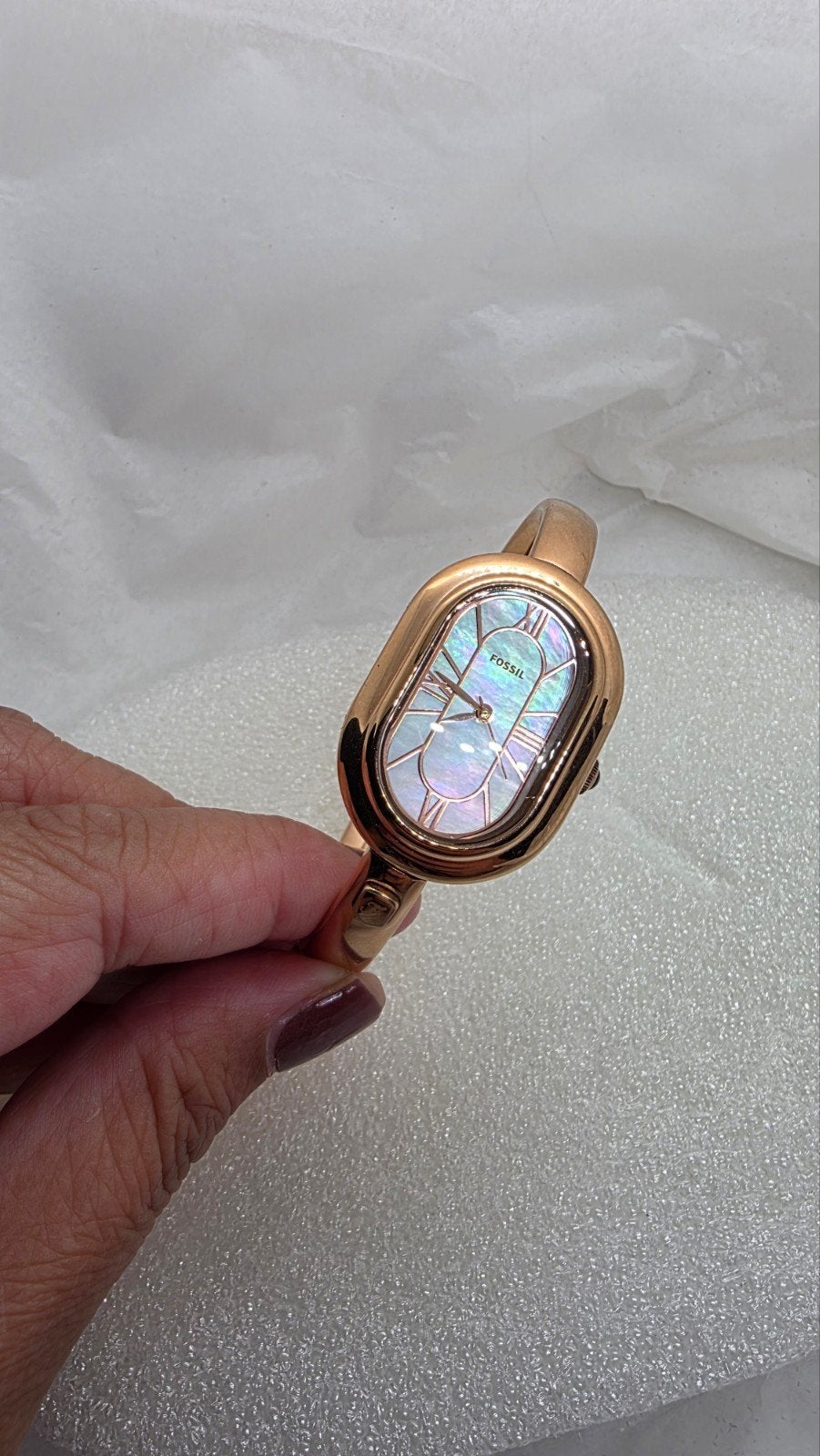 Montre-bracelet en or rose Fossil, Montre-bracelet, Enlèvement ou Envoi, Fossil, Acier