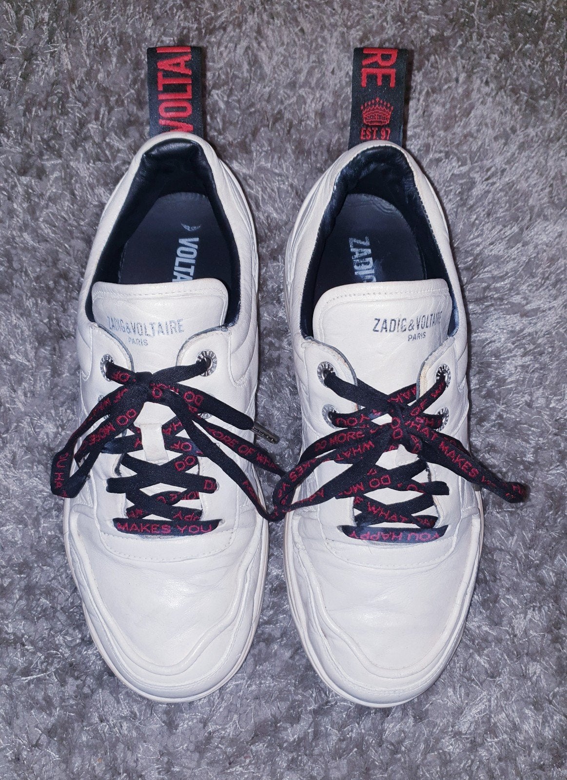 Zadig & Voltaire leren sneakers, Kleding | Dames, Zadig & Voltaire, Wit, Ophalen of Verzenden, Zo goed als nieuw