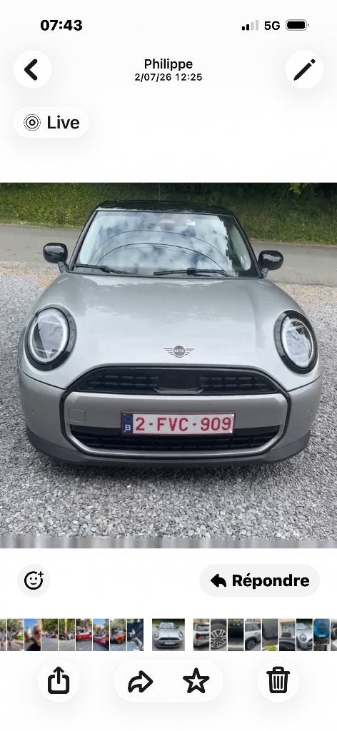 À vendre Mini Cooper 5 p de 09/24 22900 e, Autos, Argent ou Gris, 5 portes, 5 places, Automatique
