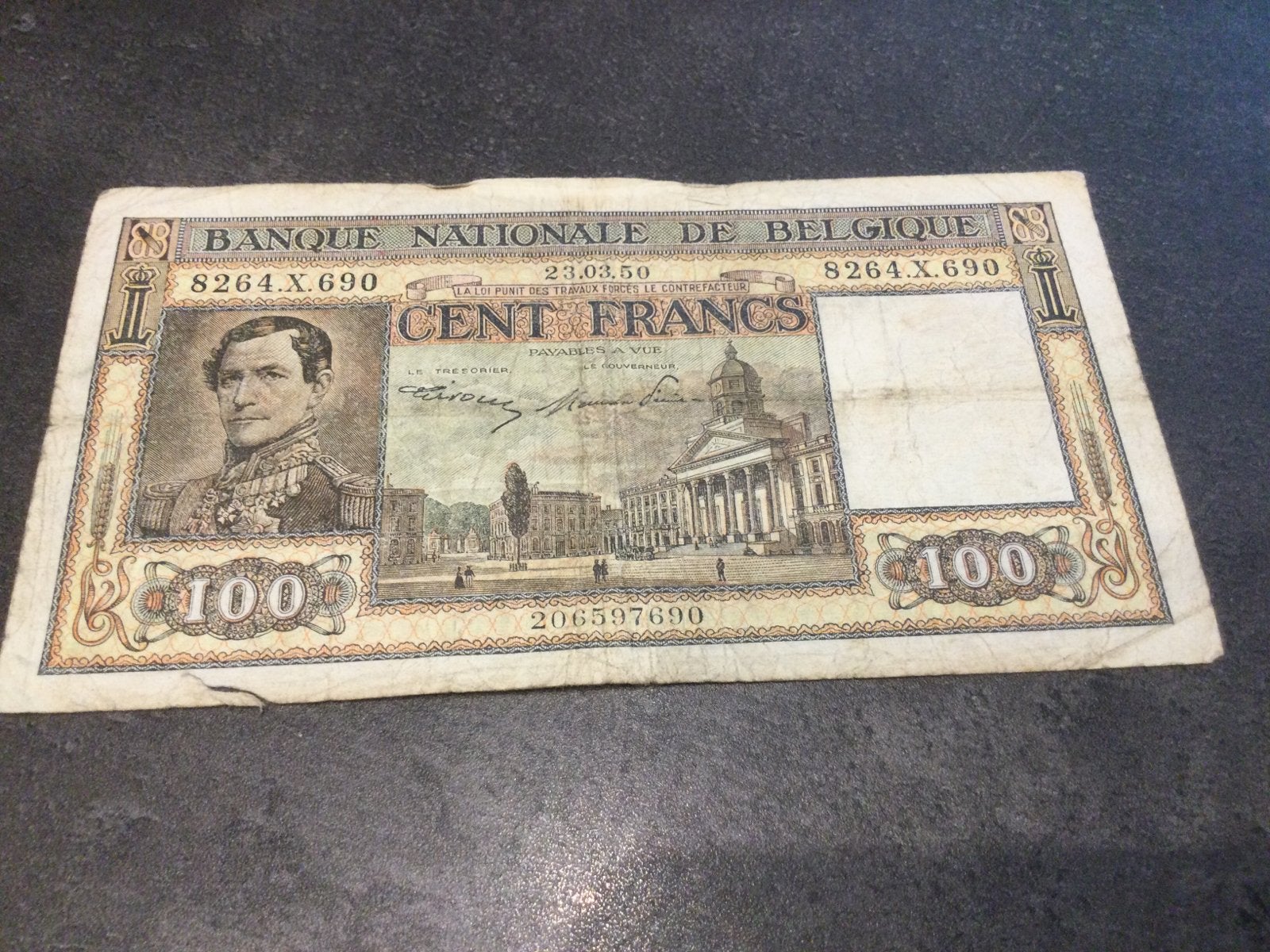 België 100 Frank 1950, Postzegels en Munten, Bankbiljetten | België, Ophalen of Verzenden