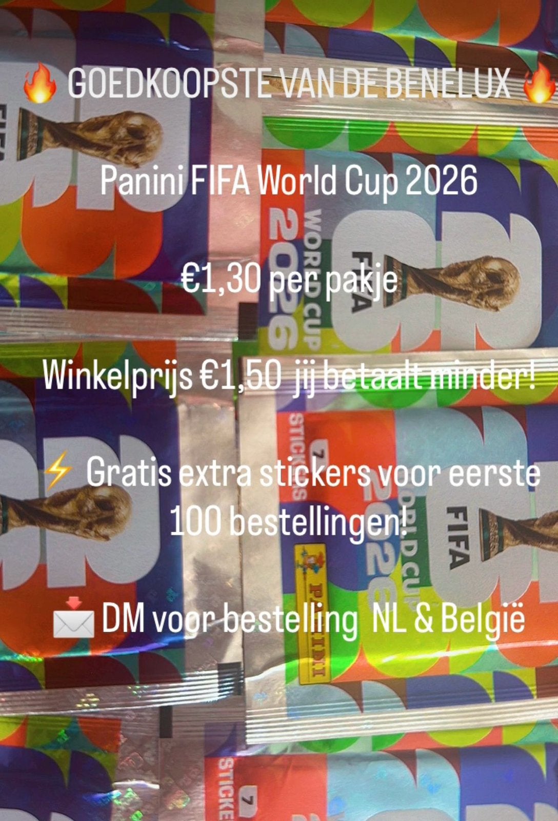 Panini World Cup 2026 100 paquets 700 autocollants, Enlèvement ou Envoi, Neuf, Autocollant