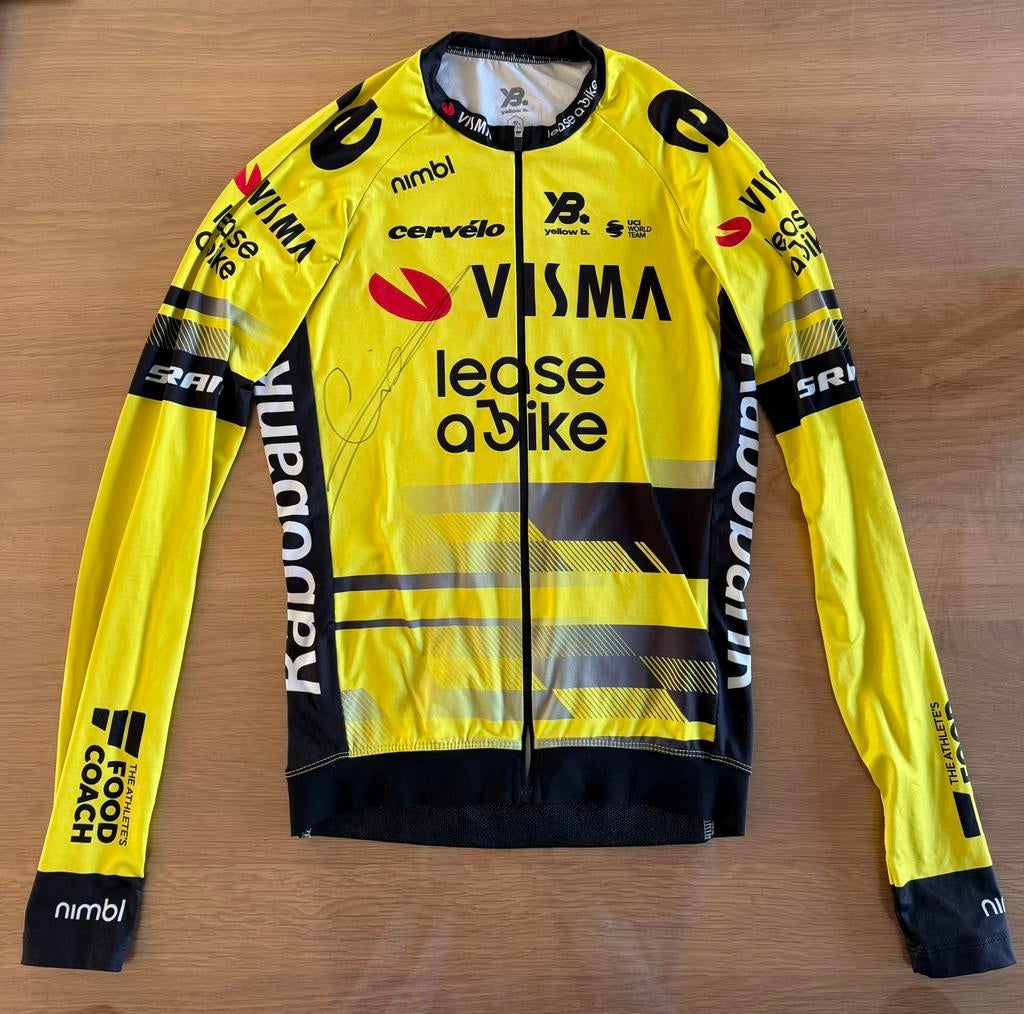 Gesigneerd shirt - Cian Uijtdebroeks (Visma), Fietsen en Brommers, Ophalen of Verzenden, Zo goed als nieuw, Bovenkleding
