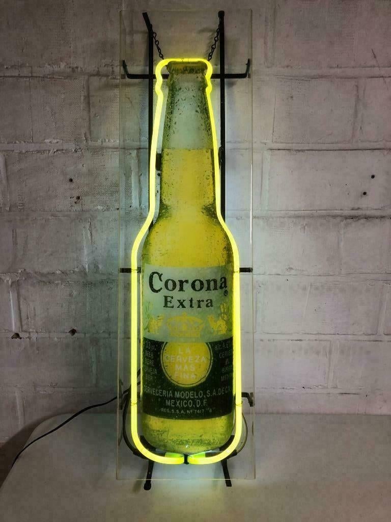 Corona neon - dancing uitvoering - ex Zillion, Verzamelen, Ophalen, Gebruikt, Lichtbak of (neon) lamp