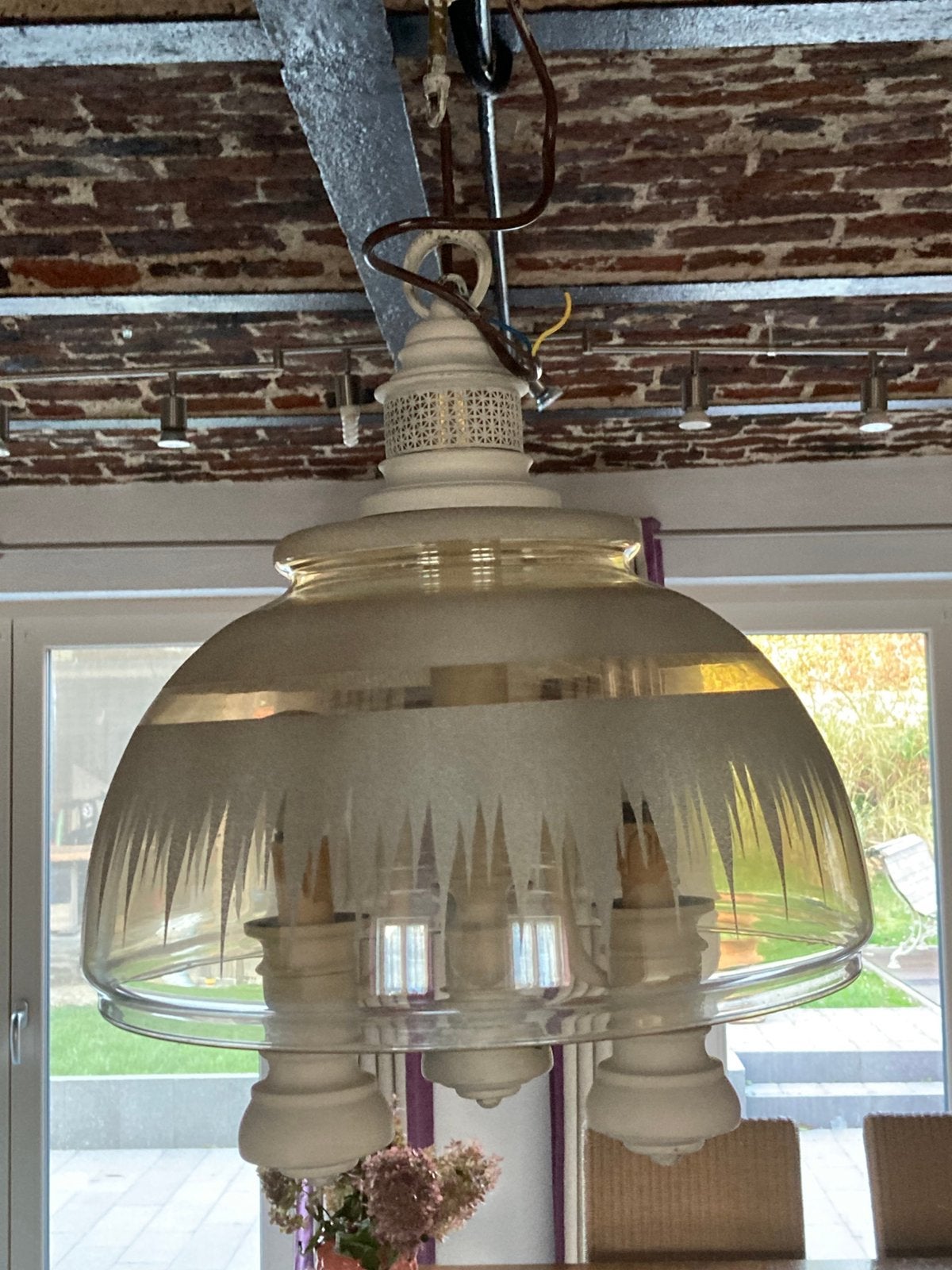 Vintage kroonluchter, Ophalen of Verzenden, Gebruikt, Glas