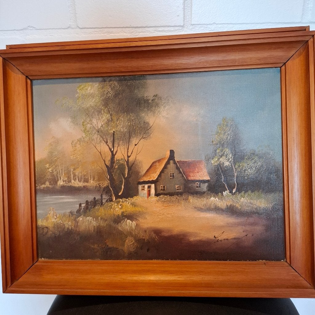 Olieverschilderijtjes Kempische hoevens, Antiek en Kunst, Ophalen