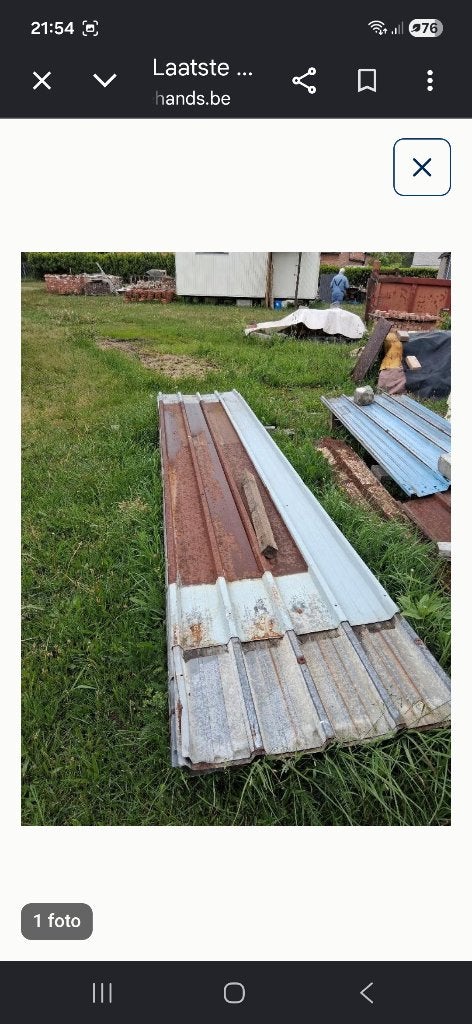 Metalen dakplaten, Doe-het-zelf en Bouw, Dakpannen en Dakbedekking, Ophalen, Golfplaat, Metaal, Gebruikt