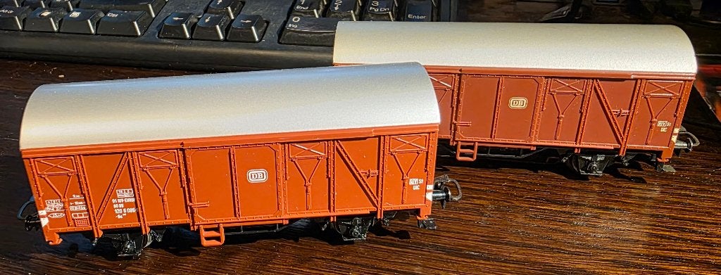 3480. Set van 2 overdekte auto's van de DB H0 Märklin., Ophalen of Verzenden, Zo goed als nieuw, Wagon, Märklin
