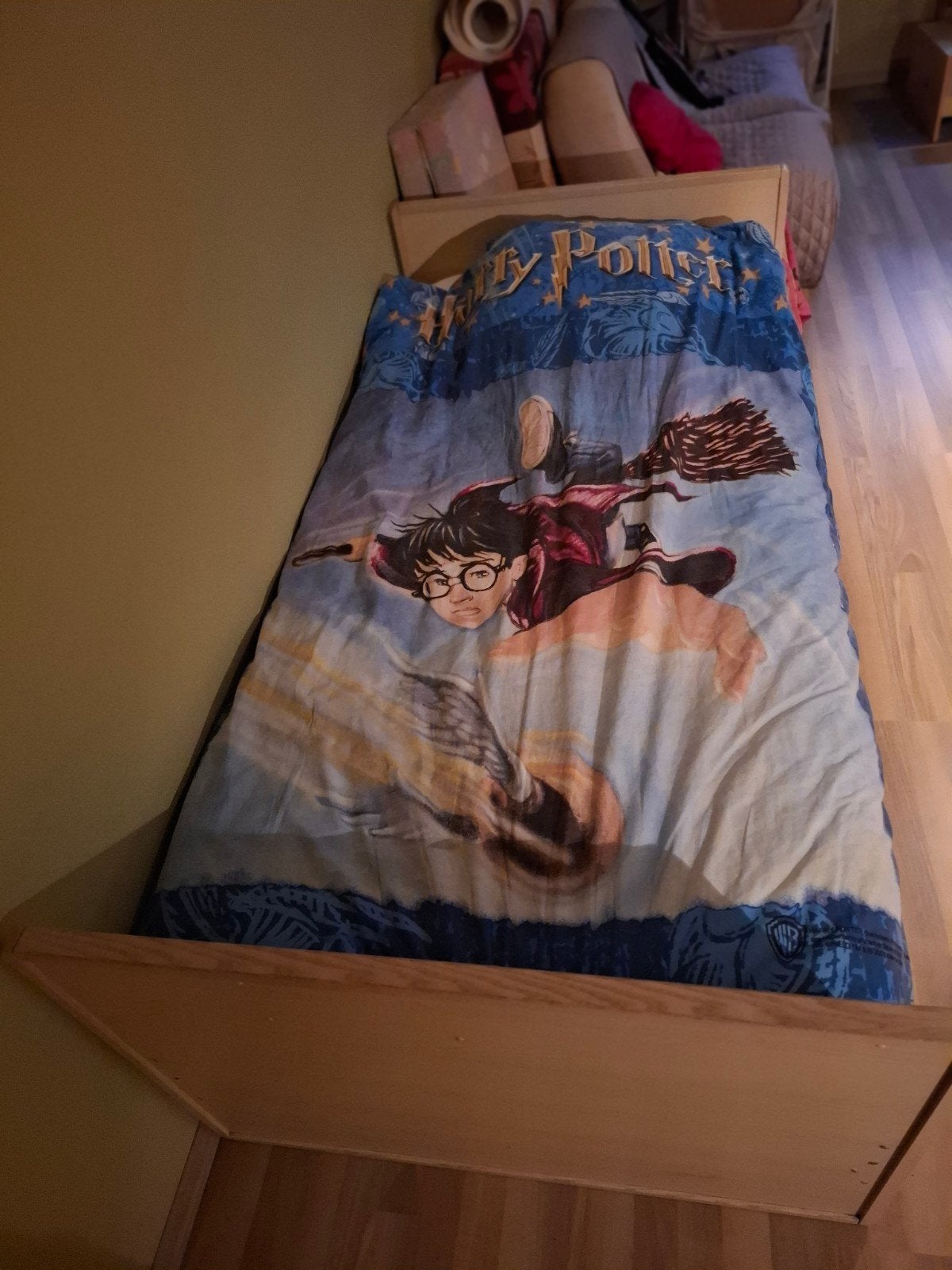 GRATIS - Bed naturel eik 1 persoon., Ophalen