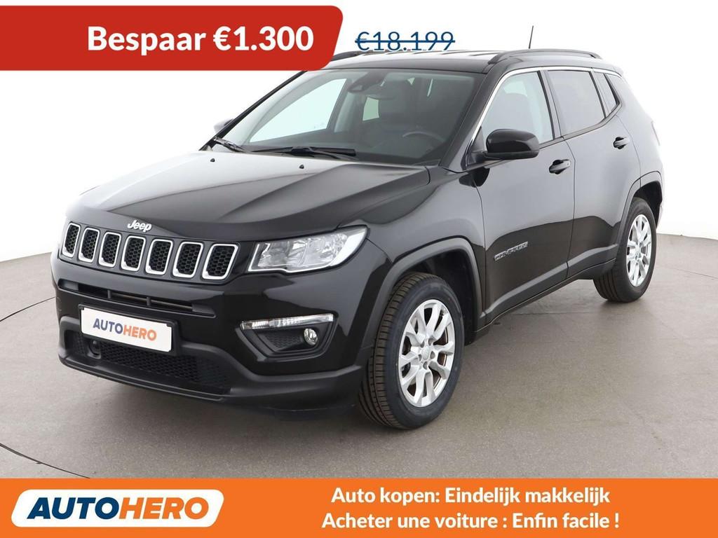 Jeep Compass 1.3 T-GDi Longitude FWD (bj 2020, automaat), Auto's, Gebruikt, Zwart, Compass, 5 zetels
