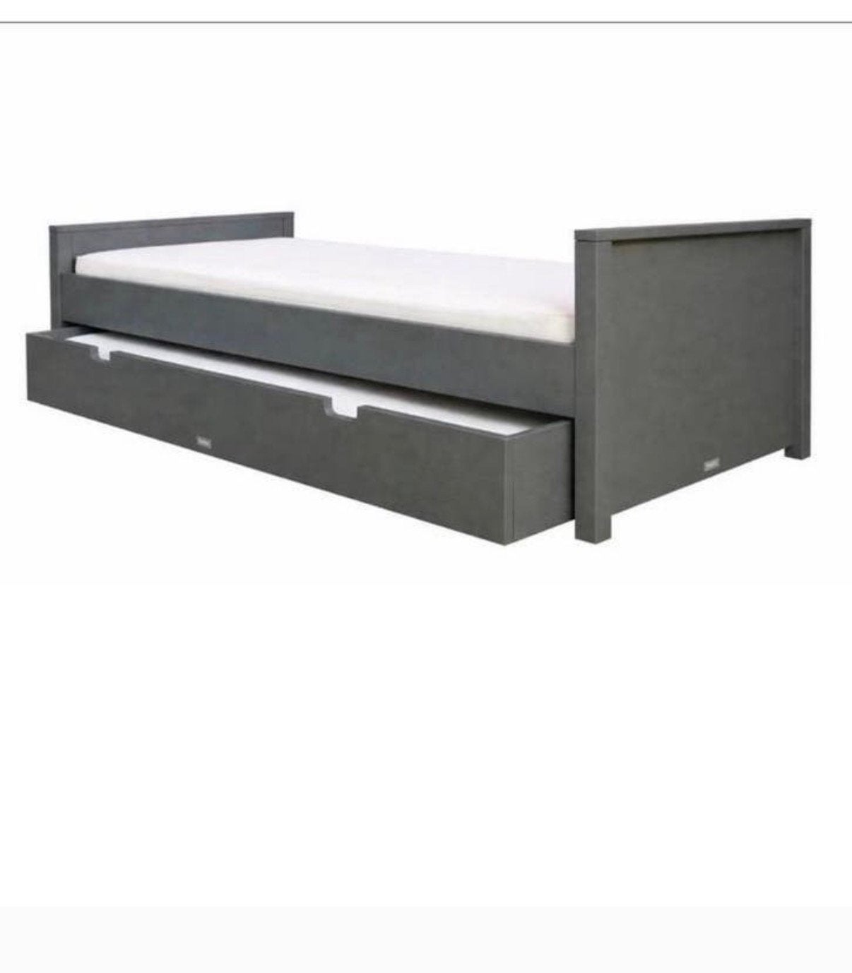 BOPITA bed 90x200 cm grey met lade ideaal voor KOT, Ophalen, 90 cm, Eenpersoons, 200 cm