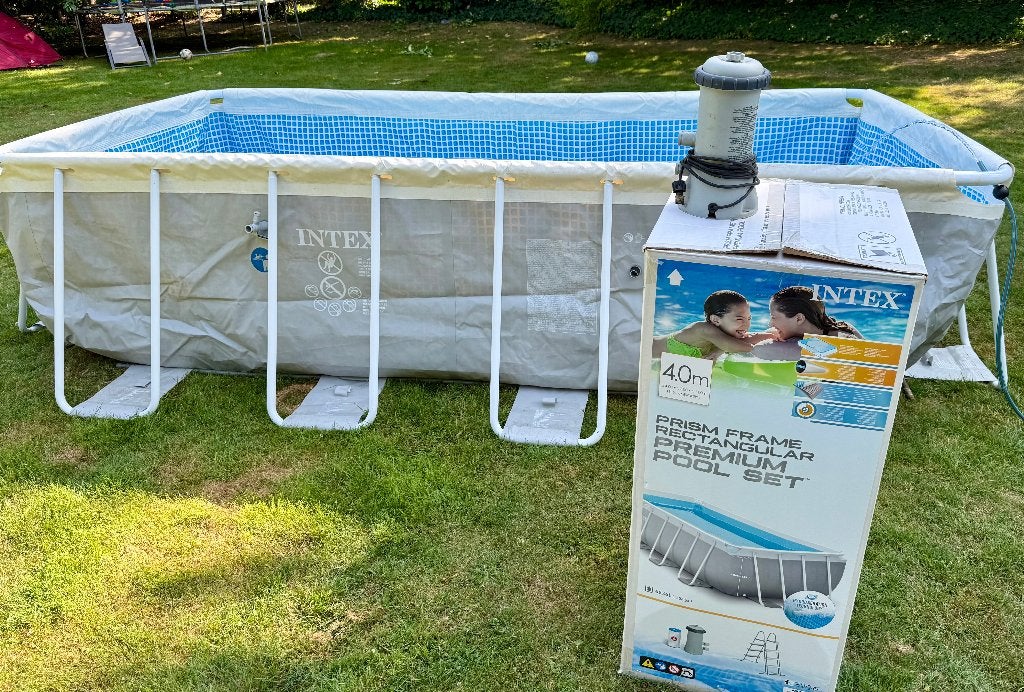 Zwembad Intex 4m x 2m x 1m (ruilen kan), Tuin en Terras, Zwembaden, Ophalen, Gebruikt, 200 tot 300 cm, 80 tot 120 cm