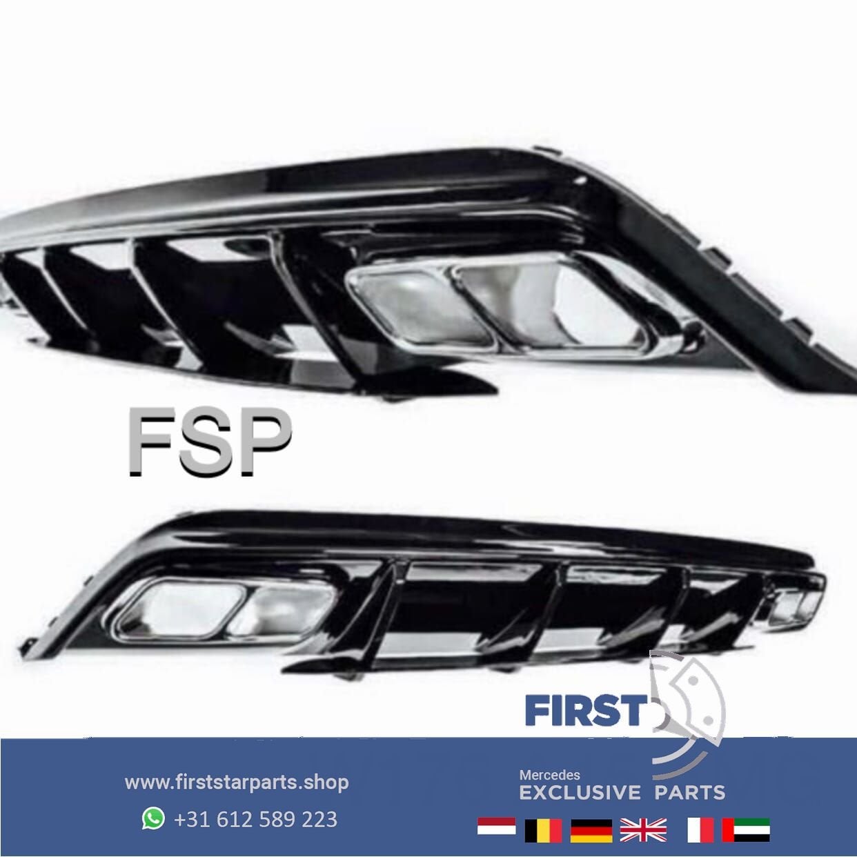 W176 A45 AMG DIFFUSER + UITLAATSIERSTUKKEN FACELIFT 2012-201, Auto-onderdelen, Gebruikt, -, Ophalen of Verzenden, -