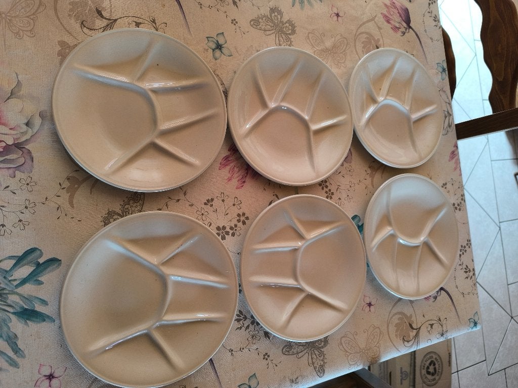6 assiettes à fondues, Maison & Meubles, Service complet, Enlèvement ou Envoi, Comme neuf, Céramique