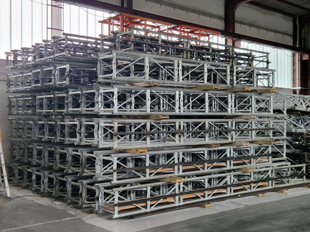 hefstijger, Doe-het-zelf en Bouw, Ophalen of Verzenden, Gebruikt, Gevelsteiger, 5 meter of hoger