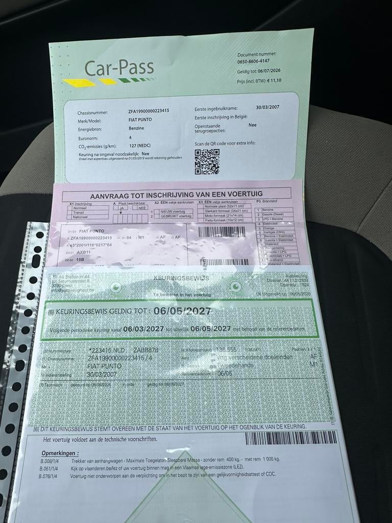 Fiat Punto 1.4 ess AUTOMATIQUE clima et contrôle technique, 57 kW, Argent ou Gris, Achat, Automatique