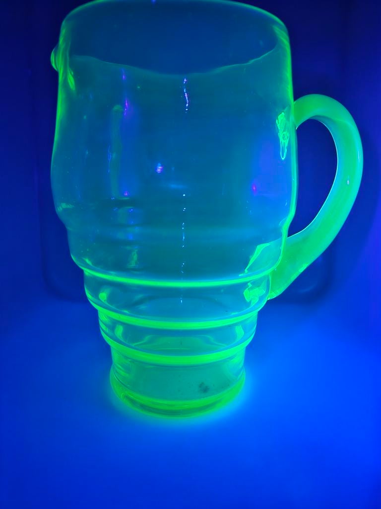 Kan kruik uranium uraniumglas geel uraline, Antiek en Kunst, Antiek | Glaswerk en Kristal, Ophalen of Verzenden