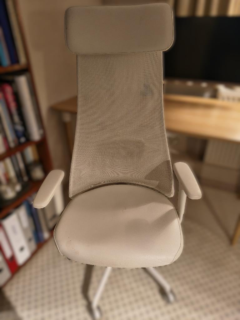 Chaise de bureau IKEA JÄRVFJÄLLET – Blanc – Ergonomique, Enlèvement, Utilisé, Blanc, Chaise de bureau