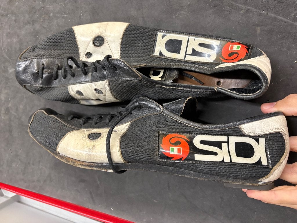 Retro sidi wielerschoenen, Vélos & Vélomoteurs, Enlèvement ou Envoi, Utilisé, Chaussures