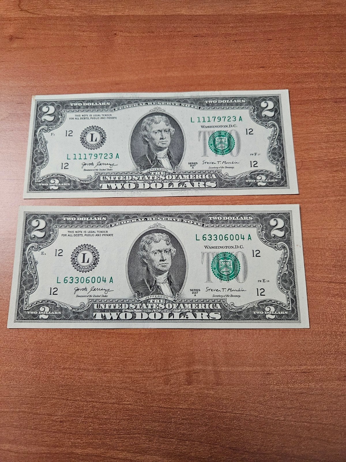 2x 2 dollars USA 2017 jaar set, Timbres & Monnaies, Enlèvement ou Envoi, Amérique du Nord, Série