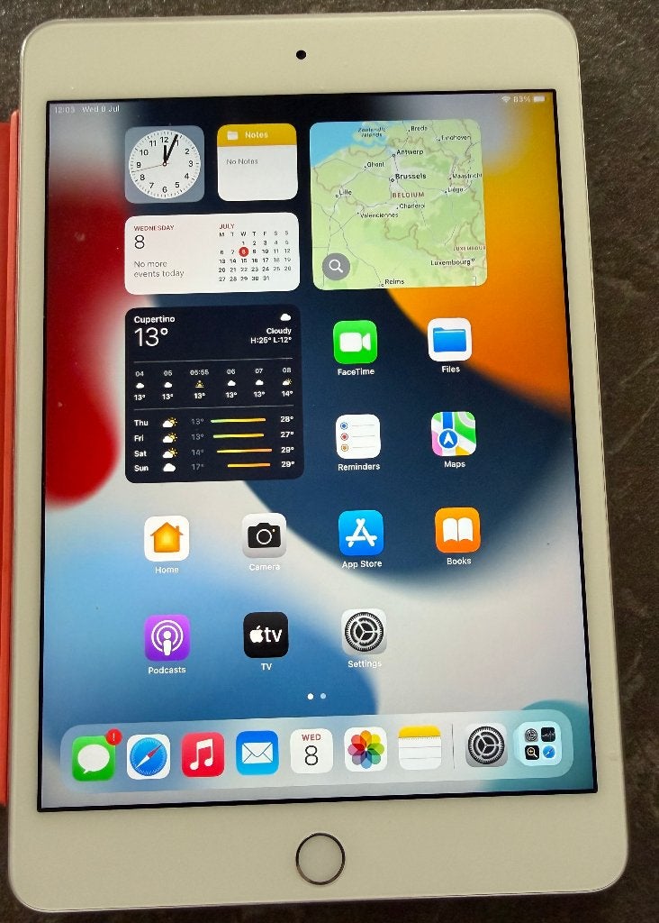 iPad mini 4 64GB +cable+chargeur apple +housse apple rouge, Informatique & Logiciels, Apple iPad Tablettes, 8 pouces, Enlèvement