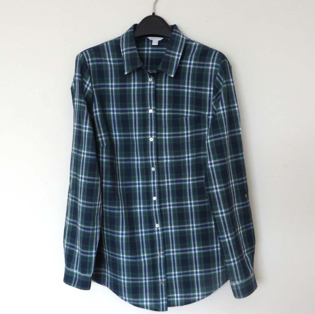 Hemd / blouse blauw, groen, wit - Esprit maat 36, Meerkleurig, Ophalen of Verzenden, Zo goed als nieuw, Maat 36 (S)