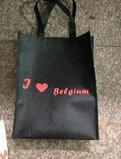 Draagtas I love Belgium 30 breed 38 hoog per 10 stuks, Ophalen, Nieuw, Zwart