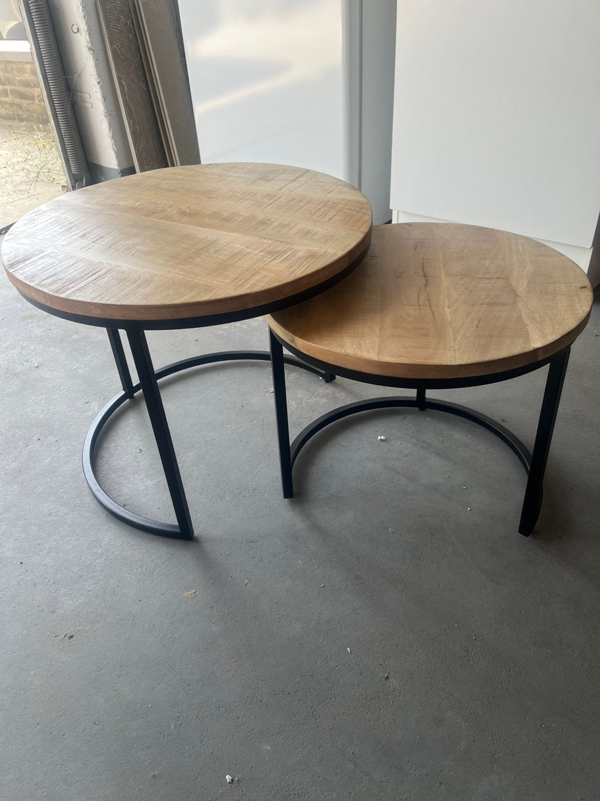 Tables basses metal bois, Enlèvement, Comme neuf, Métal, 5 – 50
