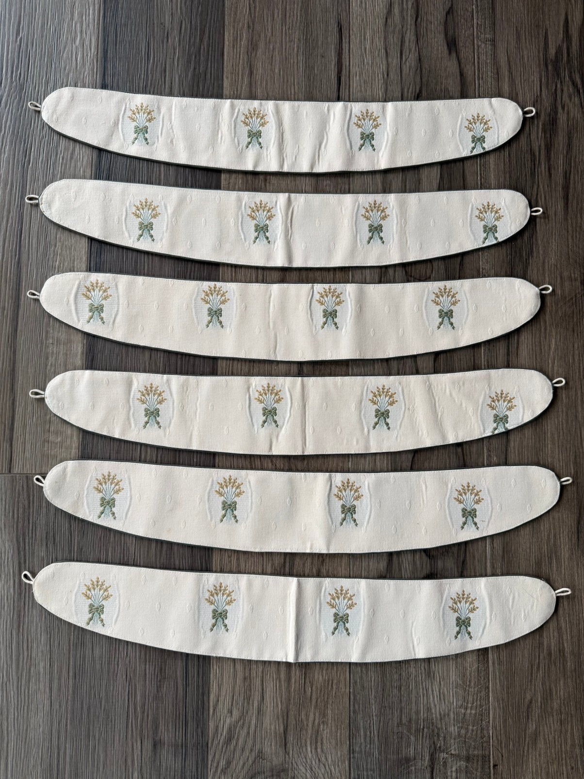 6 embrases rideaux, Maison & Meubles, Beige, Moins de 100 cm, Enlèvement, Utilisé