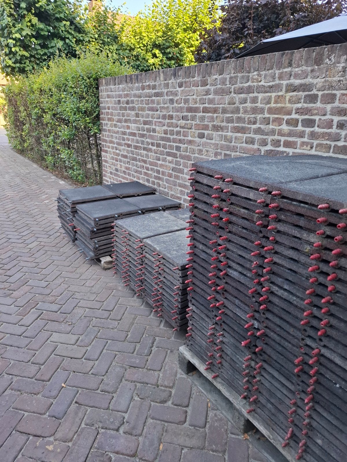 ️ Rubberen tegels 50x50x4,5 cm Speeltoestellen Paardenstal, Tuin en Terras, Tegels en Klinkers, Ophalen