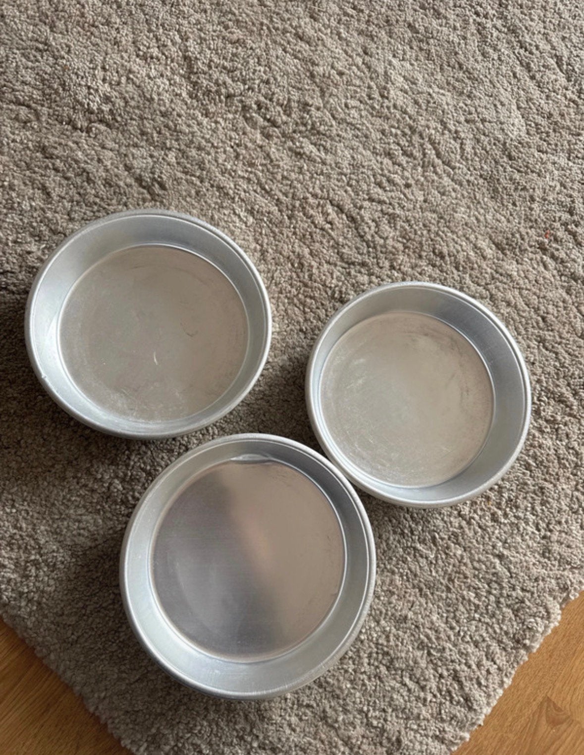 Set van 3 ronde aluminium bakvormen – 19/20 cm, Ophalen of Verzenden, Zo goed als nieuw, Aluminium