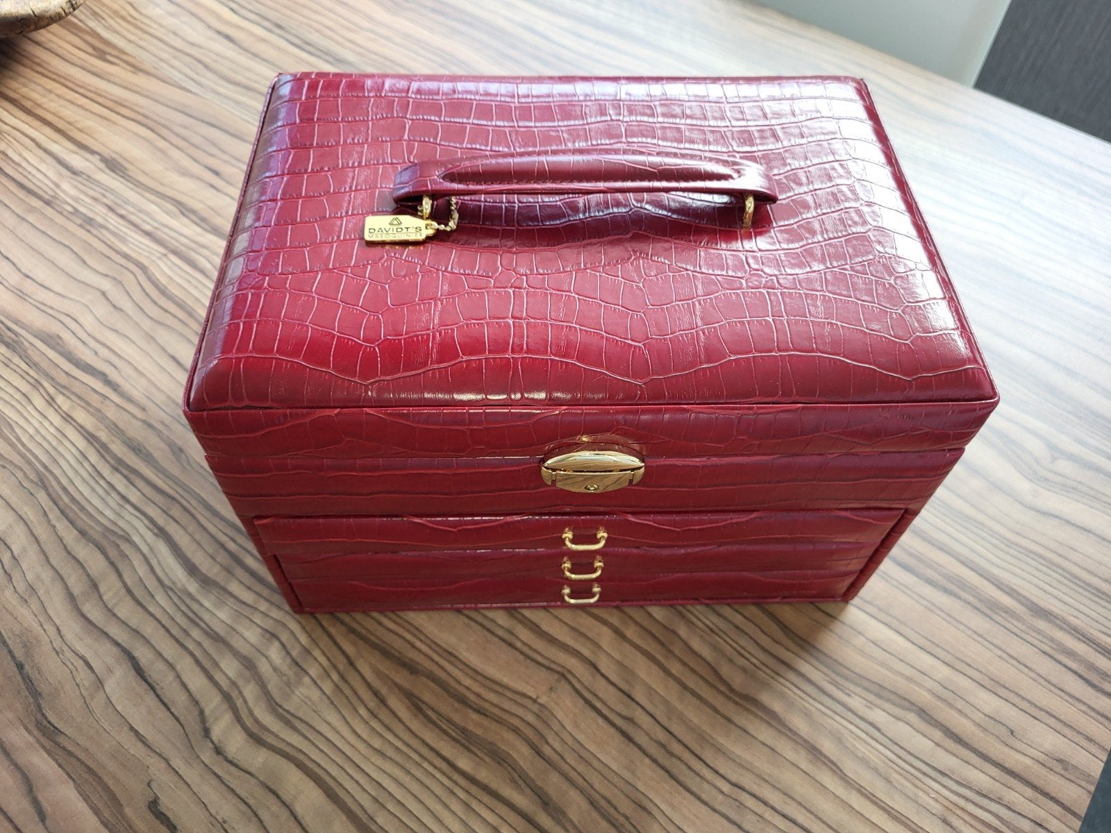 boîte à bijoux/boîte à bijoux avec 3 tiroirs (Bordeaux), Enlèvement