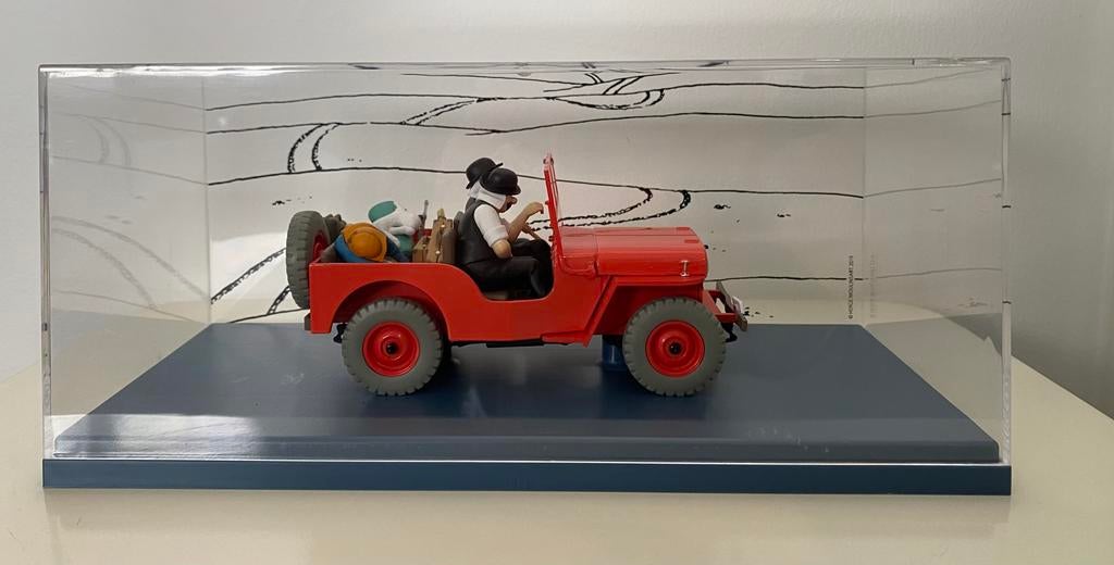 Kuifje auto’s - Rode Jeep - 1:24, Ophalen of Verzenden, Zo goed als nieuw, Auto