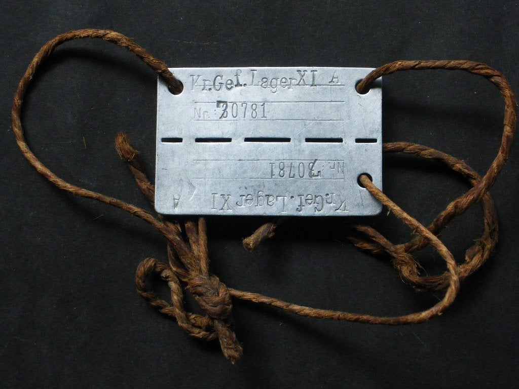 Stalag XI A plaque d' identification Stammlager Altengrabow, Collections, Envoi, Armée de terre, Emblème ou Badge