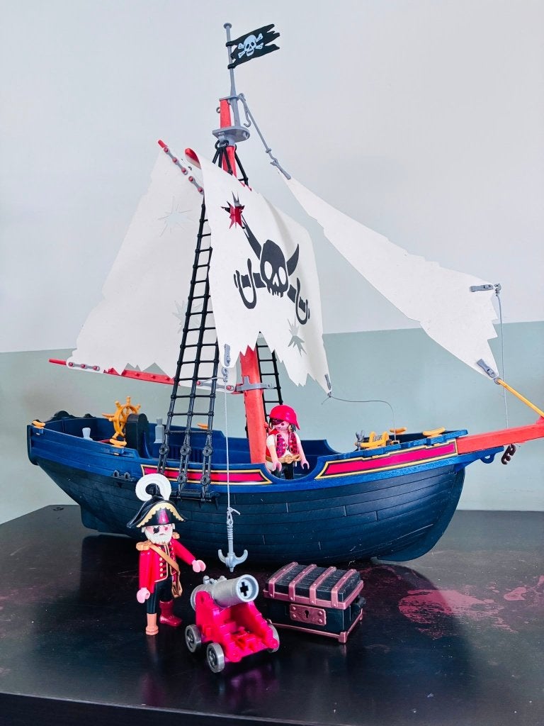 Playmobil piratenboot, Kinderen en Baby's, Ophalen, Zo goed als nieuw, Complete set