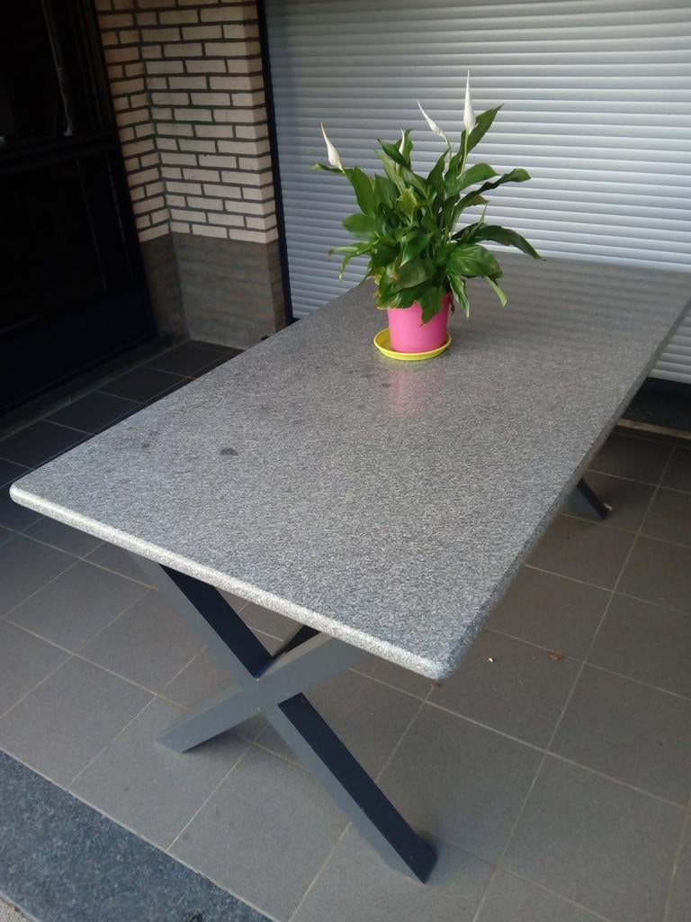 Granieten (tuin)tafel blad, Tuin en Terras, Ophalen, Zo goed als nieuw, Rechthoekig