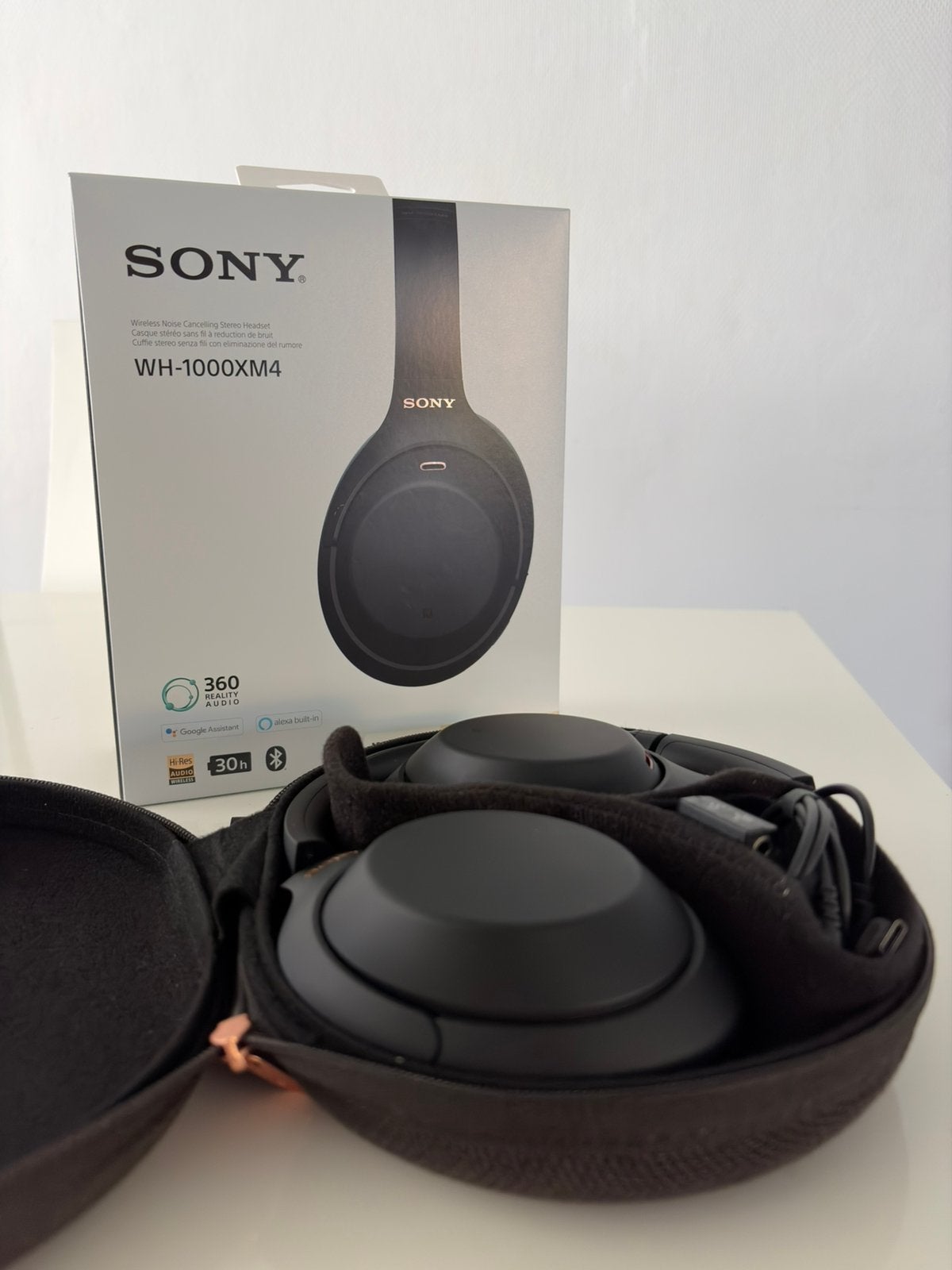 Sony WH-1000XM4 Black — Comme neuf/à peine utilisé, Enlèvement ou Envoi, Réduction de bruit, Sony, Noir