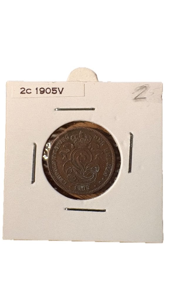 LEOPOLD II: 2 cent 1905V (1), Ophalen of Verzenden