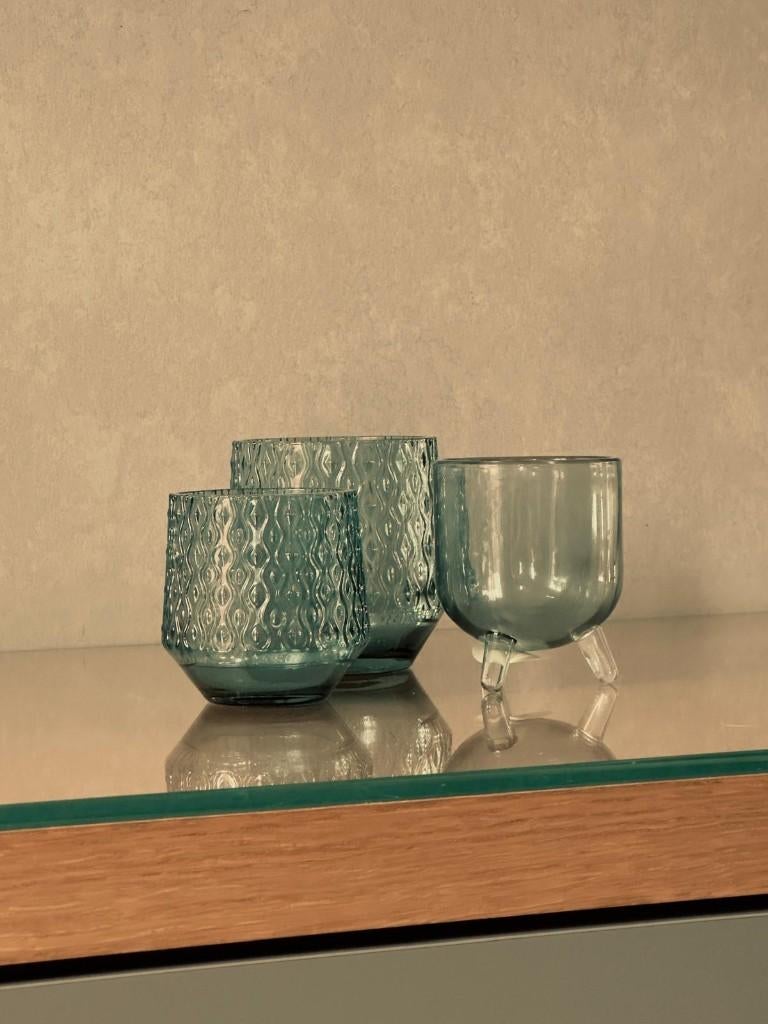 Set van 3 glazen kaarshouders, Ophalen, Overige materialen, Overige kleuren, Zo goed als nieuw