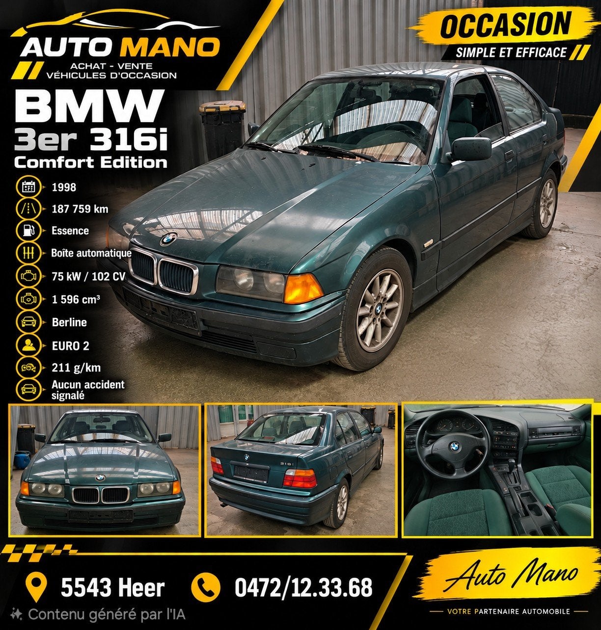 bmw e36, Autos, Entreprise, Achat