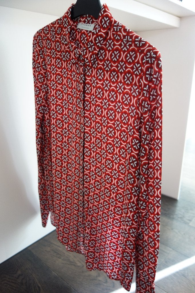 Chemisier fluide à motifs rouges "ETERNA", Kleding | Dames, Blouses en Tunieken, ETERNA, Verzenden, Zo goed als nieuw, Rood